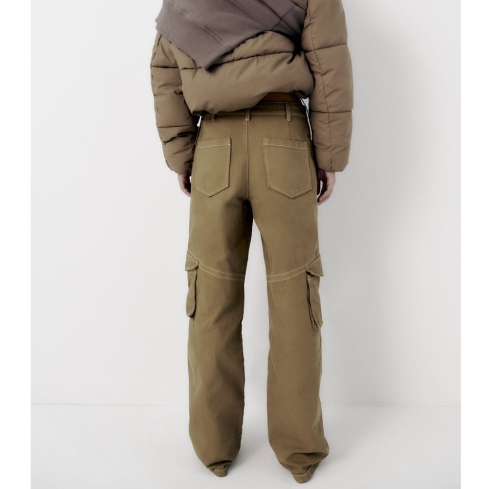 NWT Zara high waisted wide leg cargo pants - Picture 5 of 7